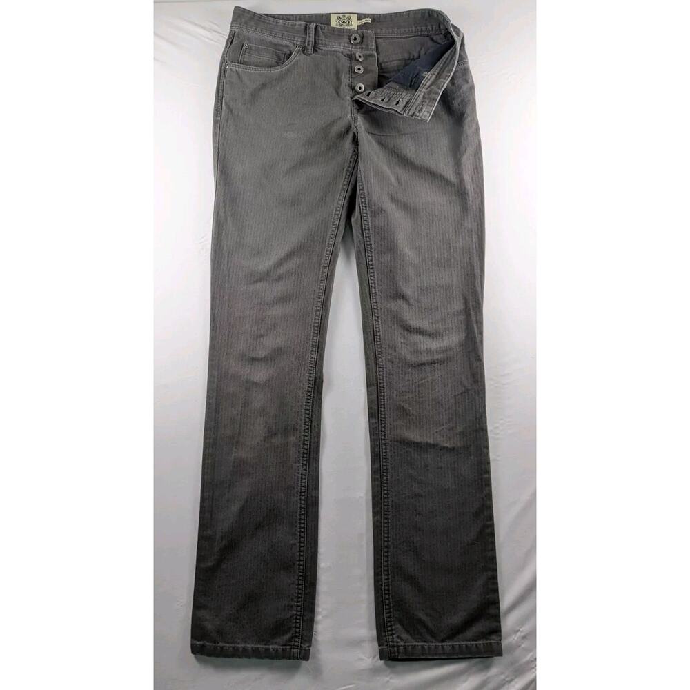 Juicy Couture Womens 30x34 Gray Button Fly Denim Jeans Zipper Pockets